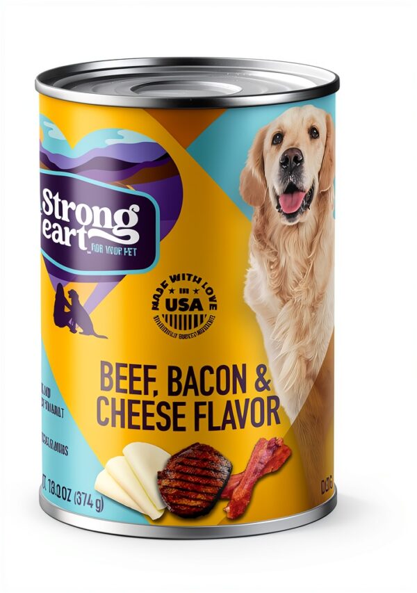 A Strong Heart Wet Dog Food Beef Bacon Cheese Flavor USA-1