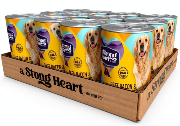 A Strong Heart Wet Dog Food Beef Bacon Cheese Flavor USA-0