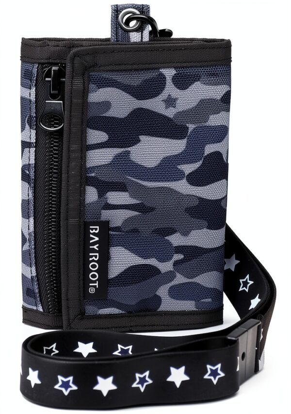 Kids Wallet with Zipper Pocket Neck Strap Boys Travel-0