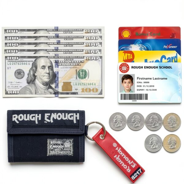 Boys Wallet Rough Enough Durable Fabric Zippered Pockets-5