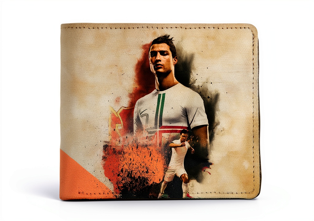 Cristiano Ronaldo boys wallet showcasing bi-fold design and card slots