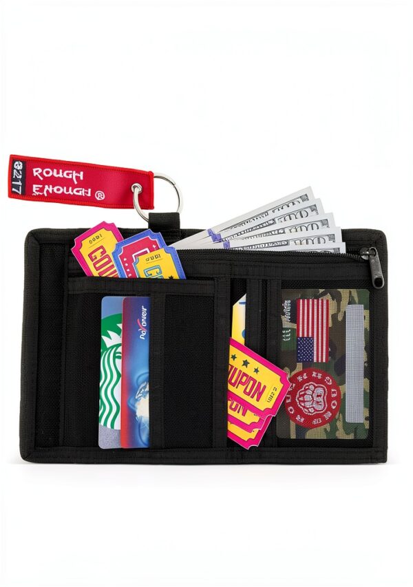 Boys Wallet Rough Enough Durable Fabric Zippered Pockets-2