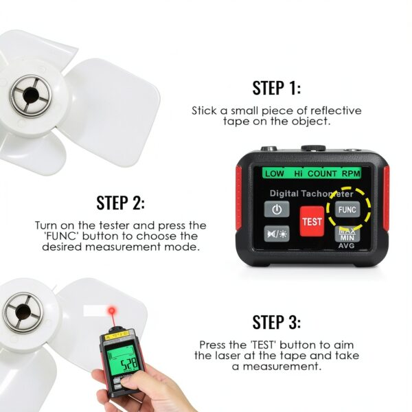 Tekcoplus Digital Tachometer Laser RPM Meter Professional-3