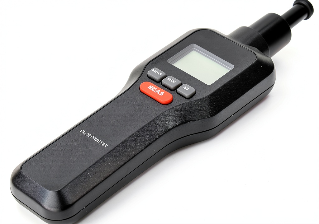 Technician using Mengshen handheld tachometer on a motor